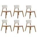 Ver imagem 1 de Kit 6 Cadeiras Decorativas Sala de Jantar Madeira Maciça Lang Linho Off White/Freijó - Gran Belo