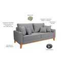 Ver imagem 5 de Conjunto de Sofá Living Beny 2 Lugares com Poltrona Base Madeira Linho
