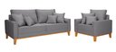 Ver imagem 2 de Conjunto de Sofá Living Beny 2 Lugares com Poltrona Base Madeira Linho