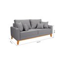 Ver imagem 7 de Conjunto de Sofá Living Beny 2 Lugares com Poltrona Base Madeira Linho