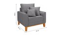 Ver mais imagens de Conjunto de Sofá Living Beny 2 Lugares com Poltrona Base Madeira Linho