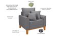 Ver imagem 6 de Conjunto de Sofá Living Beny 2 Lugares com Poltrona Base Madeira Linho
