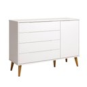 Ver imagem 1 de Comoda Sapateira Elfe Retro 1 Porta 4 Gavetas Branco Fosco - Moveisaqui