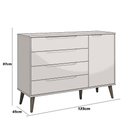 Ver imagem 6 de Comoda Sapateira Elfe Retro 1 Porta 4 Gavetas Branco Fosco - Moveisaqui
