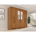 Ver imagem 1 de Guarda Roupa Casal Crsal 6 Portas 2 Gavetas MDP com Espelhos Cinamomo Multimóveis 180cm