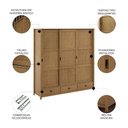 Ver imagem 3 de Guarda Roupa Casal 196cm 3 Portas Deslizantes Lazio Freijó F07 - Mpozenato