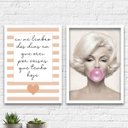 Ver imagem 1 de Kit 2 Quadros Dias Em Que Orei Chiclete 33x24cm - com vidro:Madeira preta