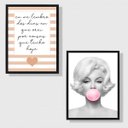 Ver imagem 2 de Kit 2 Quadros Dias Em Que Orei Chiclete 33x24cm - com vidro:Madeira preta