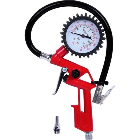 Pistola Calibradora de Pneus para Carro Moto Bike Compressor:vermelho