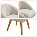 Ver imagem 7 de Kit 8 Poltrona Sala Decorativa Louis Veludo Gelo Pés Palito Castanho