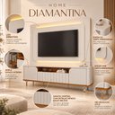 Ver imagem 6 de Estante para TV até 70 Polegadas Diamantina 2 Portas 1 Gaveta com LED 100% MDF Off White/Cinamomo -