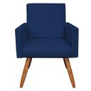 Ver imagem 4 de Kit 2 Poltronas Nina Suede Azul Marinho Pés Palito Castanho - Pallazio