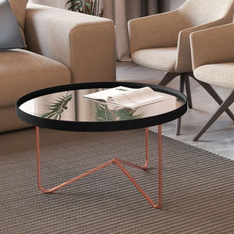 Mesa Centro de Sala Pensilvania Preto Bronze