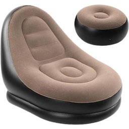 Poltrona Inflável Confortável com Puff Sofá Preguiçoso - 1