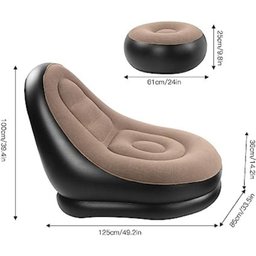 Poltrona Inflável Confortável com Puff Sofá Preguiçoso - 2