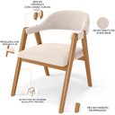 Ver imagem 4 de Cadeira de Jantar e Estar Living Estofada Nadja L02 Suede Bege - Lyam Decor