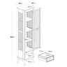 Cristaleira Remy 1 Porta e 1 Gaveta Cor Off White com Amendoa 180 Cm - 63353 - 3