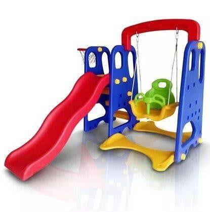 Playground Infantil 3x1 Escorregador Balanço e Cesta - Importway