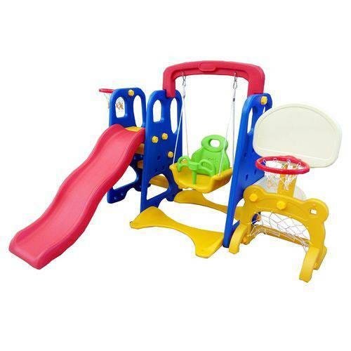 Playground Infantil 5x1 Escorregador Balanço Cesta e Gol - Importway