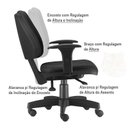 Ver imagem 5 de Cadeira Giratória para Escritório Diretor Back System Ergonômica Nr-17 Job Alta Crepe Cinza