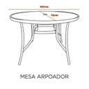 Ver imagem 2 de Kit Mesa Arpoador Alumínio e Tampo em Vidro e 4 Cadeiras Copacabana Aço e Corda Náutica Verde/Bege