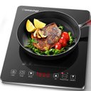 Ver mais imagens de Amzchef Fogão de Indução Portátil com Design Ultra Fino, 1800w (preto/prata)