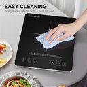 Ver imagem 5 de Amzchef Fogão de Indução Portátil com Design Ultra Fino, 1800w (preto/prata)