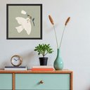 Ver imagem 1 de Quadro Ilustração Passarinho Branco com Flor - 33x33cm - com Vidro:moldura Preta