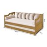 Sofá Cama Solteiro Madeira Maciça com Cama Auxiliar Atraente Imbuia - 3