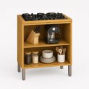 Ver imagem 4 de Balcão para Cooktop 2 Portas MDF Linha Demi Espresso Móveis