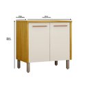 Ver imagem 3 de Balcão para Cooktop 2 Portas MDF Linha Demi Espresso Móveis