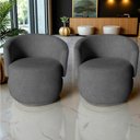 Ver mais imagens de Kit 2 Poltronas Decorativa Beatriz Orgânica Bouclé Cinza