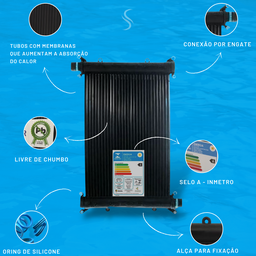 Kit Aquecedor Solar Piscinas - 11 Placas Coletoras 2 metros - 6,5 m² / 9.000 Litros - 3