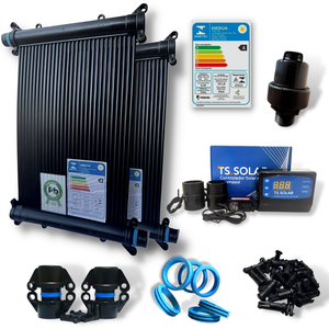 Kit Aquecedor Solar Piscinas - 11 Placas Coletoras 2 metros - 6,5 m² / 9.000 Litros