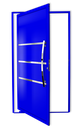 Ver imagem 1 de Porta Pivotante Alumínio Lambril Evolution c/Puxador D.Azul 100 Brimak
