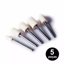 Kit 5 Peças Ponta Polimento Feltro Lã para Micro Retifica Dremel - 1