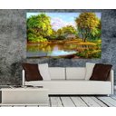 Ver imagem 2 de Quadro Pintura Paisagem Óleo Sobre Tela Cod 3007 - 70cm (A) x 110cm (L)