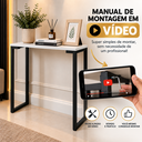 Ver imagem 5 de Aparador Estilo Industrial Slim 75x70 Mesa Decorativa Cantinho do Café Preto com Branco