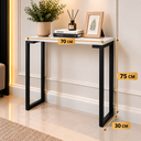Ver imagem 3 de Aparador Estilo Industrial Slim 75x70 Mesa Decorativa Cantinho do Café Preto com Branco