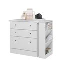 Ver imagem 6 de Cômoda Mesa de Escritório Retrátil Zoe 3 Gavetas MDP 91.3cm Branco Loja Sheep