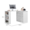 Ver imagem 4 de Cômoda Mesa de Escritório Retrátil Zoe 3 Gavetas MDP 91.3cm Branco Loja Sheep