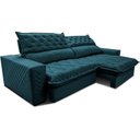 Ver imagem 7 de Sofá Retrátil e Reclinável 2,35m Molas Ensacadas Cama Inbox Spazus com Bordado 3d Velusoft Petró