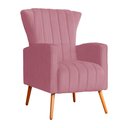 Ver imagem 2 de Kit 02 Poltrona Decorativa Melinda Suede Rosa - Fm