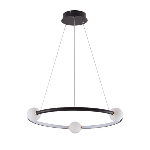 Pendente Anel com Globos Preto 62cm Led 40W 4000K Bivolt PARIS LUZ