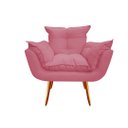 Ver imagem 4 de Kit Namoradeira + 2 Poltronas Decorativa Opala Suede Rosa Pés Madeira Ms Decor