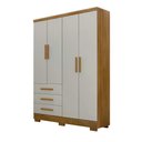 Ver imagem 1 de Guarda Roupa Encant 4 Portas 3 Gavetas Cor:Cumaru Fendi