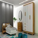 Ver imagem 5 de Guarda Roupa Encant 4 Portas 3 Gavetas Cor:Cumaru Fendi