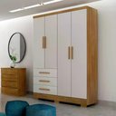 Ver imagem 2 de Guarda Roupa Encant 4 Portas 3 Gavetas Cor:Cumaru Fendi