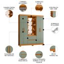 Ver imagem 3 de Guarda Roupa Solteiro 163cm Capelinha Artto A02 Cinamomo/sálvia - Mpozenato