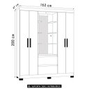 Ver imagem 4 de Guarda Roupa Solteiro 163cm Capelinha Artto A02 Cinamomo/sálvia - Mpozenato